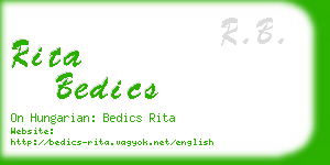 rita bedics business card